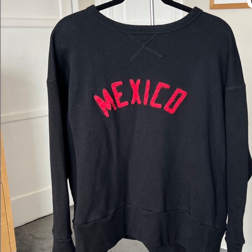Ebbets Field Flannels Black Sweatshirt with Red Lettering
